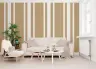 Modern Taupe and White Vertical Stripe Wallpaper 5
