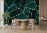 Emerald Gold Geometric Textured Wall Mural 2