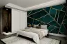 Emerald Gold Geometric Textured Wall Mural 5
