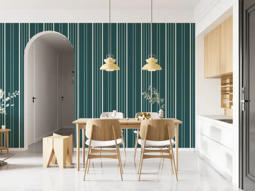 Teal Stripe Wallpaper