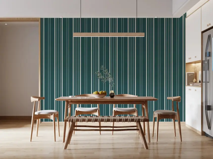 Teal Stripe Wallpaper
