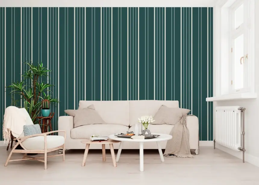 Teal Stripe Wallpaper