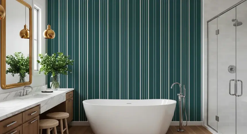 Teal Stripe Wallpaper