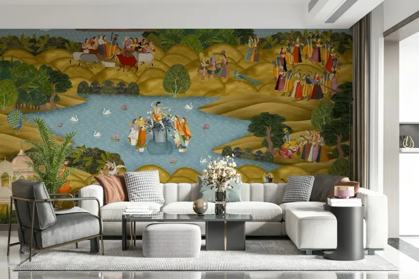 Teal Tapovan Wall Mural