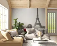 Parisian Romance Teddy Bear Wall Mural