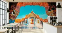 Golden Thai Temple Archway Scenic Wall Mural