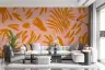Blush Pink Abstract Botanical Leaf Wall Mural 2