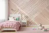 Terracotta Diagonal Stripe Geometric Wall Mural 1