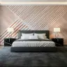 Terracotta Diagonal Stripe Geometric Wall Mural 3