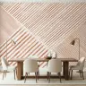 Terracotta Diagonal Stripe Geometric Wall Mural 4