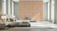 Modern Terracotta Geometric Woven Stripe Wallpaper