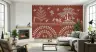 Warli Folk Art Terracotta Village Life Wall Mural 2