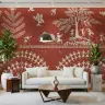 Warli Folk Art Terracotta Village Life Wall Mural 3