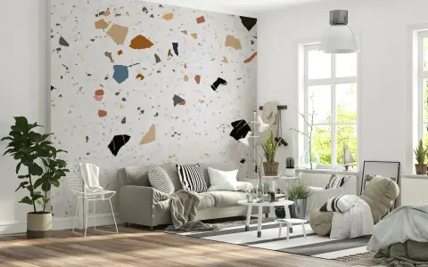 Modern Abstract Terrazzo Pattern Wall Mural