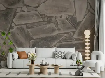Earth Tone Irregular Flagstone Texture Wall Mural