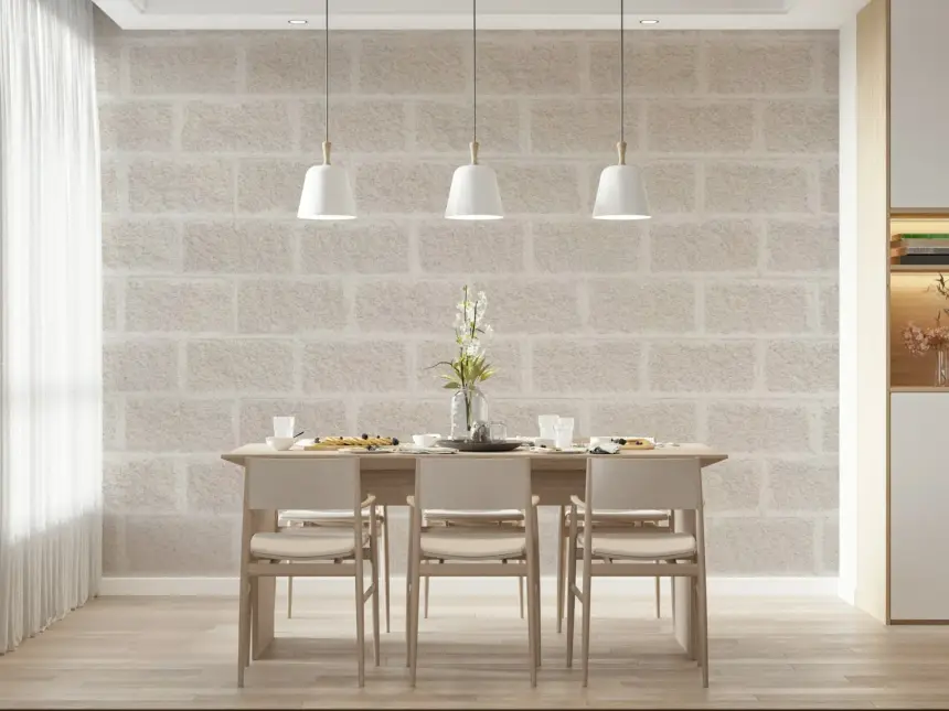 Textured Beige Bricks Wall Mural -2306201