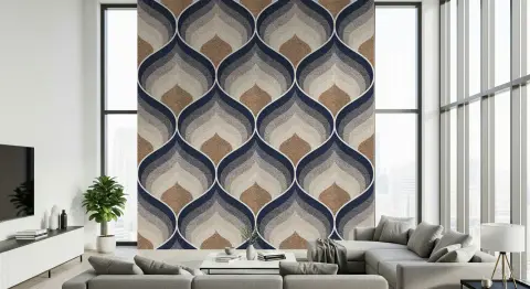 Textured Geometric Wave Wallpaper