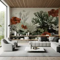 Vintage Goldfish and Coral Reef Wall Mural