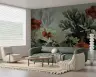 Vintage Etched Goldfish and Coral Reef Wall Mural 1