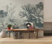 Vintage Coral Reef Goldfish Wall Mural