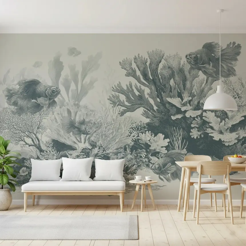 The Aquarium - Teal Wall Mural