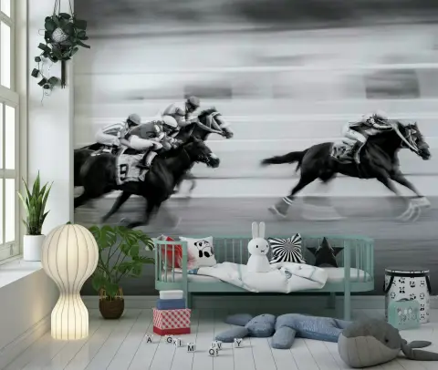 Dynamic Horse Race Motion Blur Wall Mural