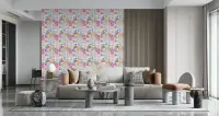 Vibrant Watercolour Floral Pattern Wallpaper
