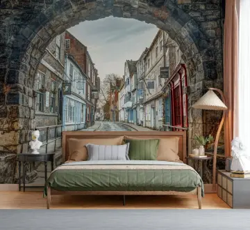 Vintage European Street Archway Wall Mural