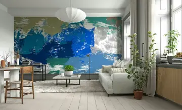 Dynamic Abstract Brushstroke Wall Mural