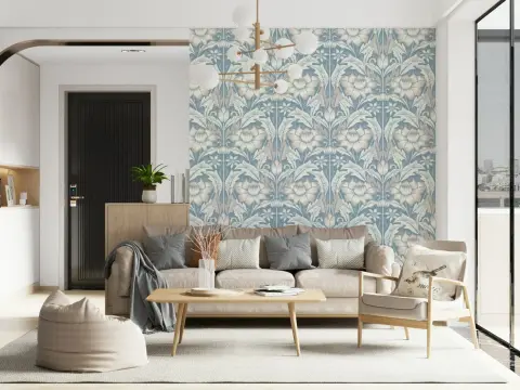Vintage Floral Damask Pattern Wallpaper