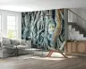 Serene Buddha Head in Ancient Roots Wall Mural 2