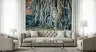 Serene Buddha Head in Ancient Roots Wall Mural 1
