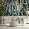 Serene Buddha Head in Ancient Roots Wall Mural 3