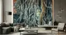 Serene Buddha Head in Ancient Roots Wall Mural 5