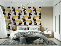 Vibrant Tropical Toucan Pattern Wallpaper