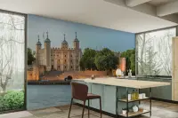 Illuminated Tower of London Riverside Wall Mural