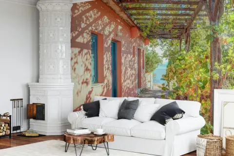 Sunlit Coastal Pathway Wall Mural