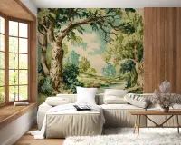 Vintage European Forest Scenic Wall Mural