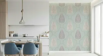 Elegant Mughal Ogee Leaf Pattern Wallpaper