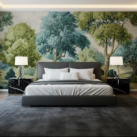 Classic Woodland River Landscape Wall Mural