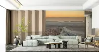 Expansive Desert Highway Sunset Wall Mural