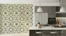 Olive Ochre Block Print Triangle Wallpaper 2
