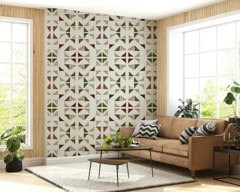 Geometric Tribal Triangle Pattern Wallpaper