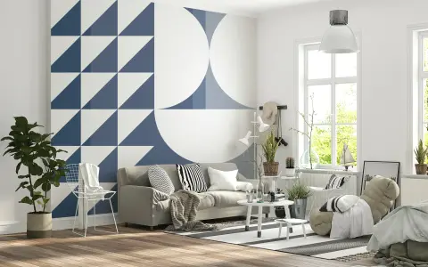 Contemporary Geometric Triangles and Arcs Wallpaper