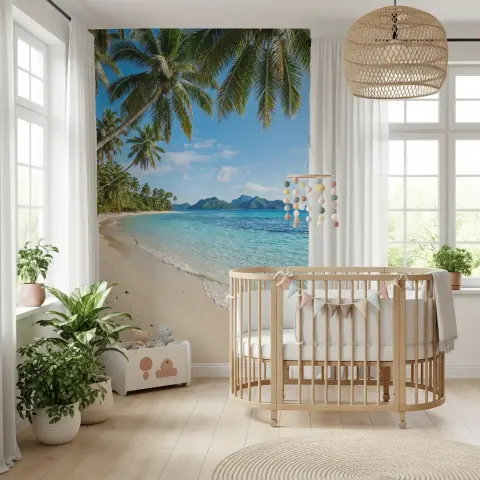 Tropical Island Paradise Scenic Wall Mural