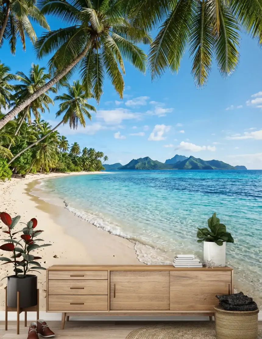 Tropical Beachside Serenity Wall Mural