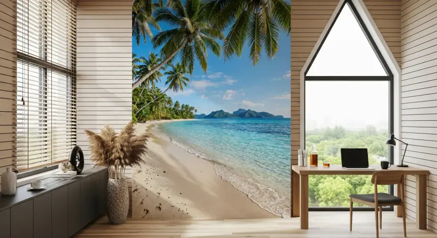 Tropical Beachside Serenity Wall Mural