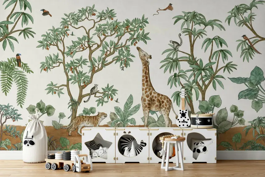 Tropical Menagerie Wall Mural