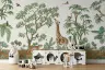Whimsical Jungle Animal Kingdom Wall Mural 2