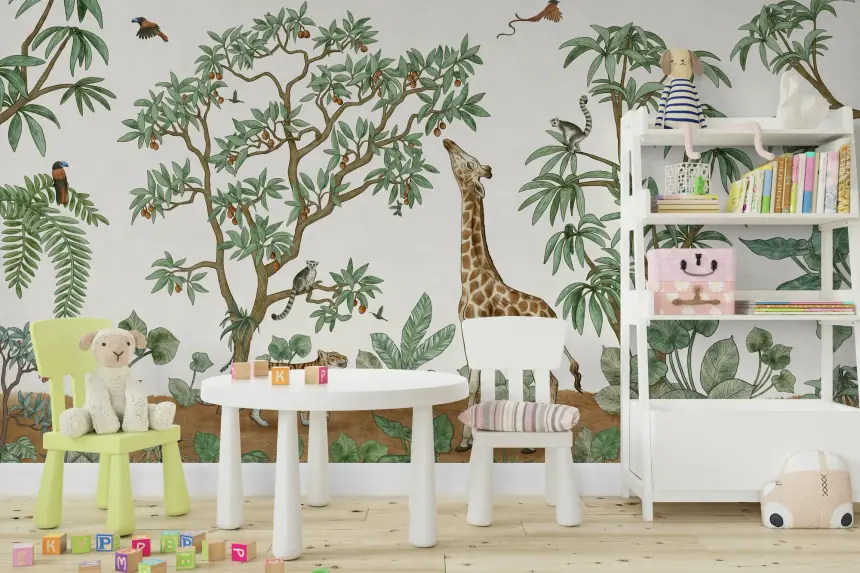 Tropical Menagerie Wall Mural